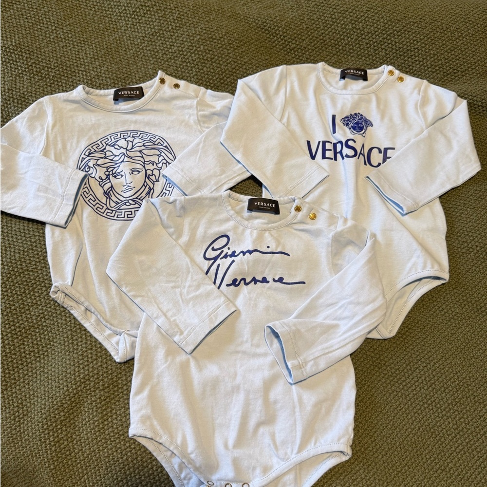 Versace Baby Bodysuit - Light Blue